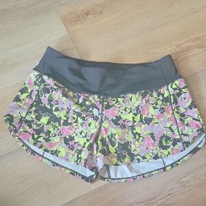 lululemon athletica Floral Athletic Shorts - Black and Pink